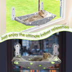 Zoratoo Glow in the Dark Cat Window Perch, Foldable Cordless Pet Hammock, L | Glowing Stars Fabric, Sturdy Metal Frame, Removable for Machine Wash, Comfortable Sunken Design Resting Seat for Indoor Cats