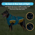 QBLEEV Warm Dog Jacket - Reflective, Adjustable Winter Coat with Turtleneck for Cold Weather, Waterproof Fleece Snowsuit for Small, Medium, Large Dogs