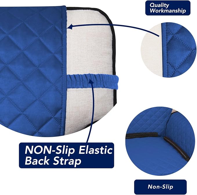 PureFit Reversible Quilted Sofa Cover, Water Resistant Slipcover Furniture Protector, Washable Couch Cover with Non Slip Foam and Elastic Straps for Kids, Pets (Chair, Classic Blue/Ivory), Small | Classic Blue/Ivory, Water Resistant Couch Protector, Wa...
