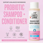 SKOUT'S HONOR Probiotic Puppy Shampoo and Conditioner - Happy Puppy, 16 oz | Natural 2-in-1 for Puppies and Dogs, Microbiome-Friendly with Avocado Oil & Omega-3s, Paraben & Sulfate-Free
