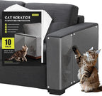 Anti Cat Scratch Furniture Protector, 10-Pack Couch Protector from Cat Claws for Sofa Corners, Walls & Doors – Heavy-Duty, Easy-to-Apply Shields with 50 Twist Pins(Clear