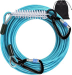 Snagle Paw Dog Lead Cable 20FT,Heavy Duty Outside Dog Leash Cable with Shock Absorbing Spring & Swivel Hook,Dog Tether for Yard,Dog Line for Small Large Dogs,Withstand 1000LBS Break Strength