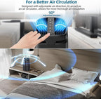 POMORON Air Purifiers for Home with Negative Ion and UV, MJ002H, Black | Negative Ion Function, UV Function, True H13 Filter, 8/12/24 hours Timer, Fragrance Diffuse