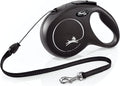 FLEXI® Classic Cord Retractable Dog Leash, Medium, 26 ft - Black | German engineered, original flexi leash, durable quality for dogs up to 44 lbs, tangle-free, walking, reliable brake system