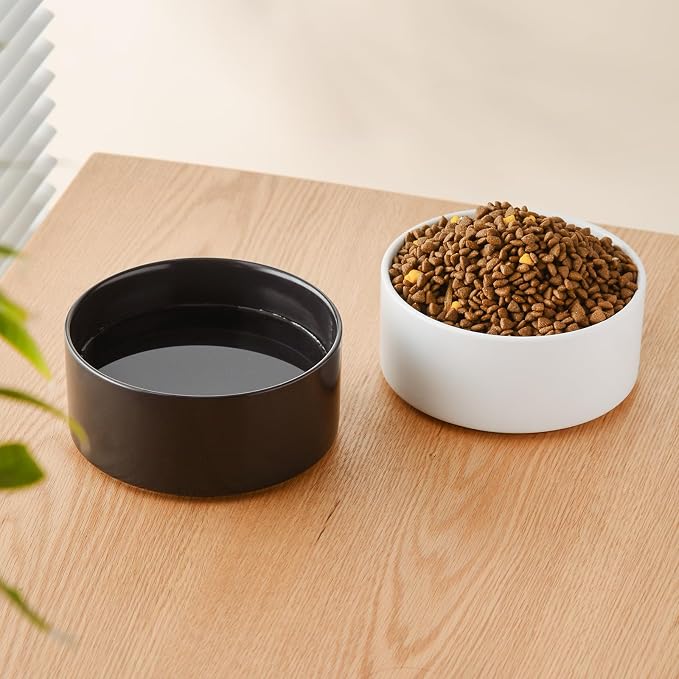 6'' Ceramic Dog Bowl - 30Oz Classic Dogs Food & Water Bowl for Small and Medium Breed Dogs, Heavy Duty Non-Slip Dog Dishes, Food Grade Stoneware Pet Bowl, Dishwasher & Microwave Safe, White