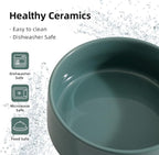 Havniva Raised Cat Bowl 6.1” Elevated Ceramic Cat Food and Water Bowl | Cat Bowls Elevated, Whisker Friendly Cat Bowl, Non-Slip Wood Stand, Food-Grade Ceramic, Wide Opening, Dishwasher Safe