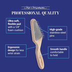 Chris Christensen Mark V Triangle Slicker Brush for Dogs, 12mm Pins, Groom Like a Pro, Handcrafted Lightweight Beechwood Ergonomic Handle, Stainless Steel Pins, A5V. Made in Germany.