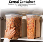 Shazo 2 Pack (6.3L / 213OZ) EXTRA Large Airtight Food Storage Cereal Containers for Bulk Food Storage BPA-Free Plastic Container, Pantry Organization and Canister for Rice, Pasta, Sugar & Flour