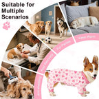 Bienbee Dog Pajamas, 4 Pack Adjustable Onesies for Small to Large Dogs XL | Dog Shedding Suit with Soft Fabric, Breathable & Stretchy, and Adjustable Back Length for Sleeping Lounging and Daily Use