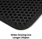 Cat Litter Mat, Upgrade Super Waterproof Back Layer Litter Box Mat, Non Slip, Durable, Soft on Paws Kitty Trapping Matt (46"x35", Black)