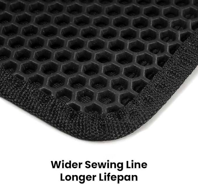 Cat Litter Mat, Upgrade Super Waterproof Back Layer Litter Box Mat, Non Slip, Durable, Soft on Paws Kitty Trapping Matt (24"x18", Black)