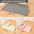 Silicone Cat Litter Mat for Litter Box-28" X 22" Kitty litter pads, Waterproof & Leak-Proof Trapping Design, Non-Slip Durable Easy to clean (Gray)