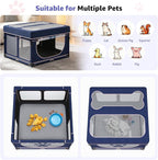 LOOBANI Foldable Whelping Box for Dogs, 1 Min Setup, 43.3"x43.3"x27.1" | Pet Puppy Playpen Indoor With Cover & Waterproof Bottom, Portable Birthing Box For Dog Cat Duck,Sturdy,Patented,Blue+Pink