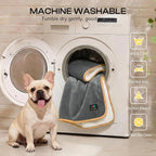 Luciphia Waterproof Pet Blanket, Washable Reversible Sherpa Fleece Throw | Liquid-proof furniture protector for bed and couch, soft reversible sherpa fleece for dogs, cats grey, QUEEN