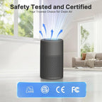 Air Purifiers for Bedroom, Dorm Room, True HEPA Filter for Smoke, Grey | Small Air Purifier for Wildfire Smoke, Dust, Pet Dander, 24dB Quiet Sleep Mode with Night Light, Fragrance Sponge, 2 Pack