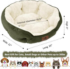 Asvin Medium Dog Bed for Medium Dogs, Cat Beds for Indoor Cats, Pet Bed for Puppy and Kitty, Extra Soft & Machine Washable with Anti-Slip & Water-Resistant Oxford Bottom, Green, 25 inches