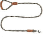 Mile High Life Dog Leash with Genuine Leather Handle, 6 FT/5 FT/4 FT | Leather Grip Rope Leash, Heavy Duty 360° Swivel Metal Clasp, for Small Medium & Large Dogs