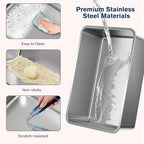 Stainless Steel Litter Box , 28"L*20"W*12"H XXL Extra Large Litter Boxes with lid ,Metal Litter Box with Hight Sides for Big Cats& Multiple Cats,Never Absorbs Odors, Anti-Urine Leakage, Easy Cleaning