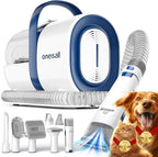 oneisall Dog Grooming Vacuum, Pet Grooming Vacuum with Clipper Nail Grinder, 1.5L Dust Cup Dog deshedding Brush with 7 Tools for Shedding Pet Hair, Home Cleaning(Blue) | 11kPa Strong Suction, 59dB Low Noise,Clipper & Nail Grinder Included, 7-in-1 Groom...