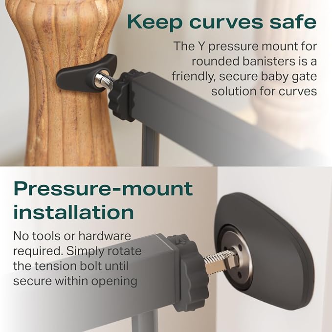 Cumbor 30-40.6 in Baby Gate for Stairs and Doorways, Dog Gate Indoor Black | Mom's Choice Awards Winner, Pressure Mounted, Auto-Close, Easy Walk Thru Door, For Dogs Indoor