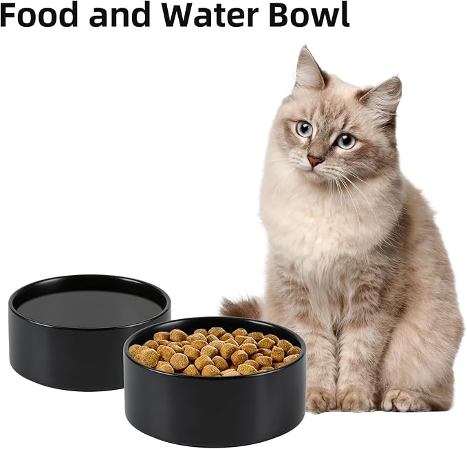 Havniva Ceramic Dog Bowls, 5.1” Dog Food and Water Bowl Set of 2 | Dog Food Bowl for Small Dogs, Food-Grade Ceramic, Dog Water Bowl with Non-Slip Rubber Base, Large Capacity, Dishwasher Safe
