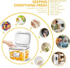 5-10 lb Airtight Dog Food Storage Container, White | Large airtight bin with pop-lock lid and clear body; stores 5-10 lb of dry dog food, cat treats, rice, or flour.