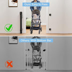Retractable Baby Gates for Stairs No Drill | Extends to 54" Wide 34" Tall | Black