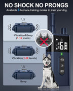 No Shock Dog Training Collar with Remote 3300FT, Dog Vibration Collar with Controller Beep and Vibrate Only, Safe Lock Waterproof Rechargeable Vibrating Collars for Dogs(15-120 lbs)-No Prongs