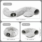 Extra Large Cat Tunnel, Long Cat Tunnel Bed, Foldable Cat Tunnel Toy for Indoor Cats, Spacious Pet Play Tunnel & Cat Bed for Cats Kittens
