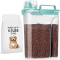 LEAWALK 5-7Lbs Dog Cat Storage Container Portable with Upgraded Large Spout and Cup, Plastic Pet Food Dispenser for Small Animal Kibble, Bird Seed, Oatmeal, Rice, Flour, Brown Sugart- Elegant Blue