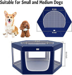 Hexagonal Dog playpen, 45 Inch Soft Puppy Playpen with 600D Oxford Fabric, Stable Structure with Thickend Stainless Steel Tubes, 25.6 Inch Height Pet Playpen for Small and Medium Dogs, Animals