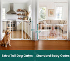 Cumbor 36" Extra Tall Baby Gate for Stairs, 30.4-56.8" Extra Wide Dog Gate Indoor, Dual Lock & Self-Closing Child Gate for Doorways, Hallways & Large Opening, Safety Baby Proofing for the House, White
