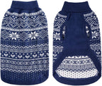HOMIMP Argyle Dog Sweater - Warm Winter Coat for Small, Medium & Large Dogs, Ugly Puppy Sweater, Soft Coat, Pet Clothing for Boys & Girls (Medium, Blue)