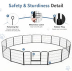 DUMOS Dog Playpen Indoor, Metal 40 Inch 24 Panels Foldable Pet Fence with Door, Outdoor Small Medium Large Dog Puppy Portable Exercise Play Pen for RV Camping, Trips, Play Yard