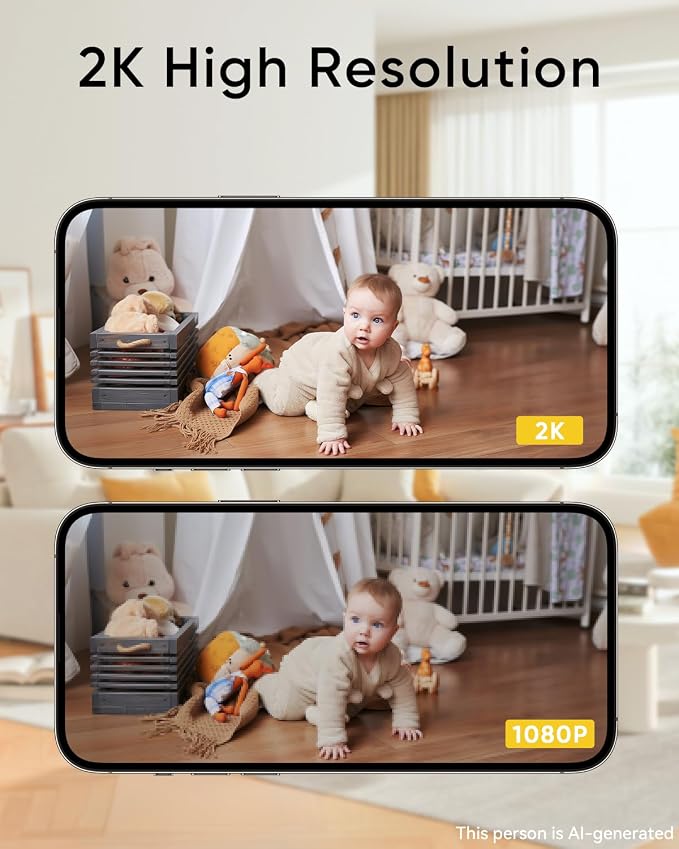BoyKeep Indoor Camera, 2K Cameras for Home Security with Motion Detection, Pet Camera Indoor with Phone App, Color Night Vision, 2-Way Audio, Cloud/TF Card Storage, Compatible with Alexa