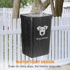 Moryimi Dog Poop Trash Can Outside 3.1 Gallon | Dog Waste Trash Can with Trash Bag Dispenser, Outdoor Dog Poop Trash Can with Lid, Black Hanging Trash Can for Fence, Garbage