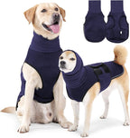 JOHNBOLIN Dog Anxiety Jacket, Dog Shirt with Turtleneck, Breathable Calming Vest, Indoor and Outdoor Separated Pet Jacket (Navy Blue, XXX-Large)