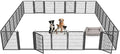 Dog Playpen Outdoor with Low Threshold Gate, 32 inch 28 Panels Dog Play Pen Indoors, Heavy Duty Metal Puppy Playpen Dogs Pen, Rust-Resistant Pet Playpens for Yard RV Camping
