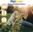 Petbobi Dog Tie Out Cable and Stake, 30ft Heavy Duty Dog Leads for Yard | 4in Shock Spring, 16in Spiral Ground Anchor, 360° No-Tangle Swivel, Chew-Proof Rustproof Wire, Up to 120 lbs, Outdoor Camping