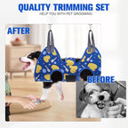 PAWCHIE Dog Grooming Hammock Harness for Dogs & Cats with Pet Nail Clipper Trimmer - Cat Hanger Sling for Trimming Clipping Nails- Dog Hammock Restraint Bag for Small Medium Large Dog, Navy Blue S