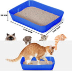 Bokon 25 Count Disposable Litter Box for Cat, Large Disposable Litter Tray for Travel Home Durable Portable Plastic Kitty Litters Boxes Leak-resistant Easy-grip Rim, 15.7 x 11.8 x 3 Inches(Royal Blue)