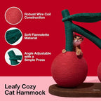 VETRESKA Cat Scratching Post, Large Cherry Cat Scratcher with Hammock, Tall Cat Scratch Interactive Toy with Natural Jute Rope for Indoor Cats, Kittens | Tall Cat Scratch Interactive Toy with Natural Jute Rope for Indoor Cats, Kittens