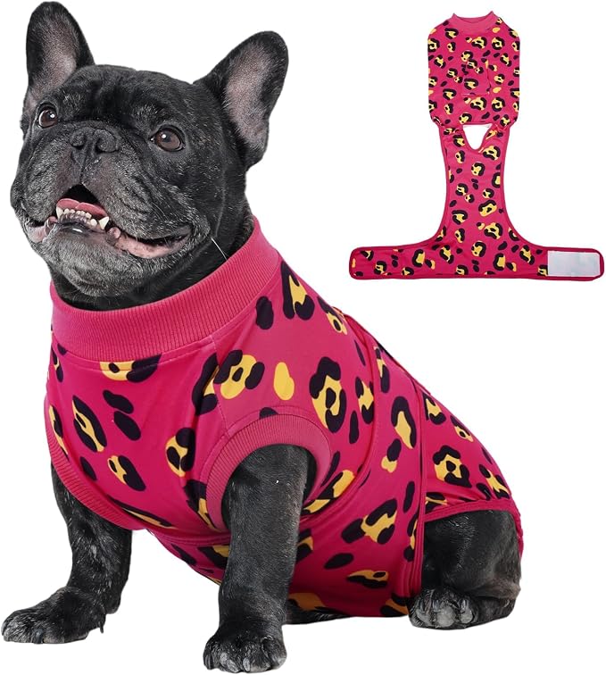 Kuoser Dog Recovery Suit After Surgery, Spay Neuter Surgical Suit for Dogs | Post Surgery Anti-Licking Dog Onesie Protects Wounds and Incisions, E-Collar & Cone Alternative Bodysuit for Female Male Dogs
