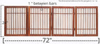 Urnporium Freestanding Wooden Dog Gate Foldable Indoor Pet Gate No Drill Expandable Barrier for Doorways Stairs Hallways Portable Wood Fence for Small Dogs & Puppies (Brown Pet Gate, 4 Panel 24" Tall)