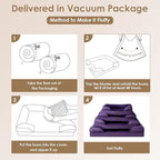 EHEYCIGA Orthopedic XXL Dog Bed, Waterproof Washable XL Big Pet Bed 52" | Non-Slip Bottom and Egg-Crate Memory Foam Extra Large Pet Couch Bed with Washable Removable Cover, Purple