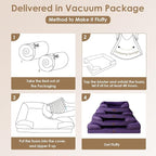EHEYCIGA Orthopedic Dog Beds Large Sized Dog, Waterproof Washable Pet Bed | Non-Slip Bottom and Egg-Crate Memory Foam XL Dog Couch Bed with Washable Removable Cover, Purple