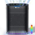 Aucleia Pet Air Purifiers, Black | Covers 2,100 Ft² Large Rooms, H13 HEPA Filter, Air Quality Monitor, Auto Mode, Removes Dust, Pet Hair, Smoke ,Odor