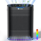 Aucleia Pet Air Purifiers, Black | Covers 2,100 Ft² Large Rooms, H13 HEPA Filter, Air Quality Monitor, Auto Mode, Removes Dust, Pet Hair, Smoke ,Odor