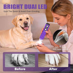 Quiet Dog Nail Grinder, 9-Speed Electric Pet Nail Trimmer with LED | Low noise, Safety sensor guard, 2 LED lights, USB rechargeable, Professional grooming, Sensitive paws, Dogs cats all breeds