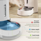 CZPET Automatic 4L/135Oz/1Gal Cat Water Dispenser with Stainless Steel Bowl, Gravity Waterer for Small Medium Dog Puppy Kitten (White) | With Stainless Steel Bowl, Gravity Waterer for Small Medium Dog Puppy Kitten